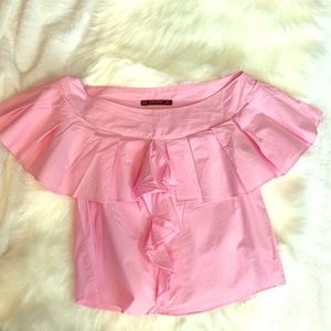 Zara Basic Ruffle Blouse Size Small